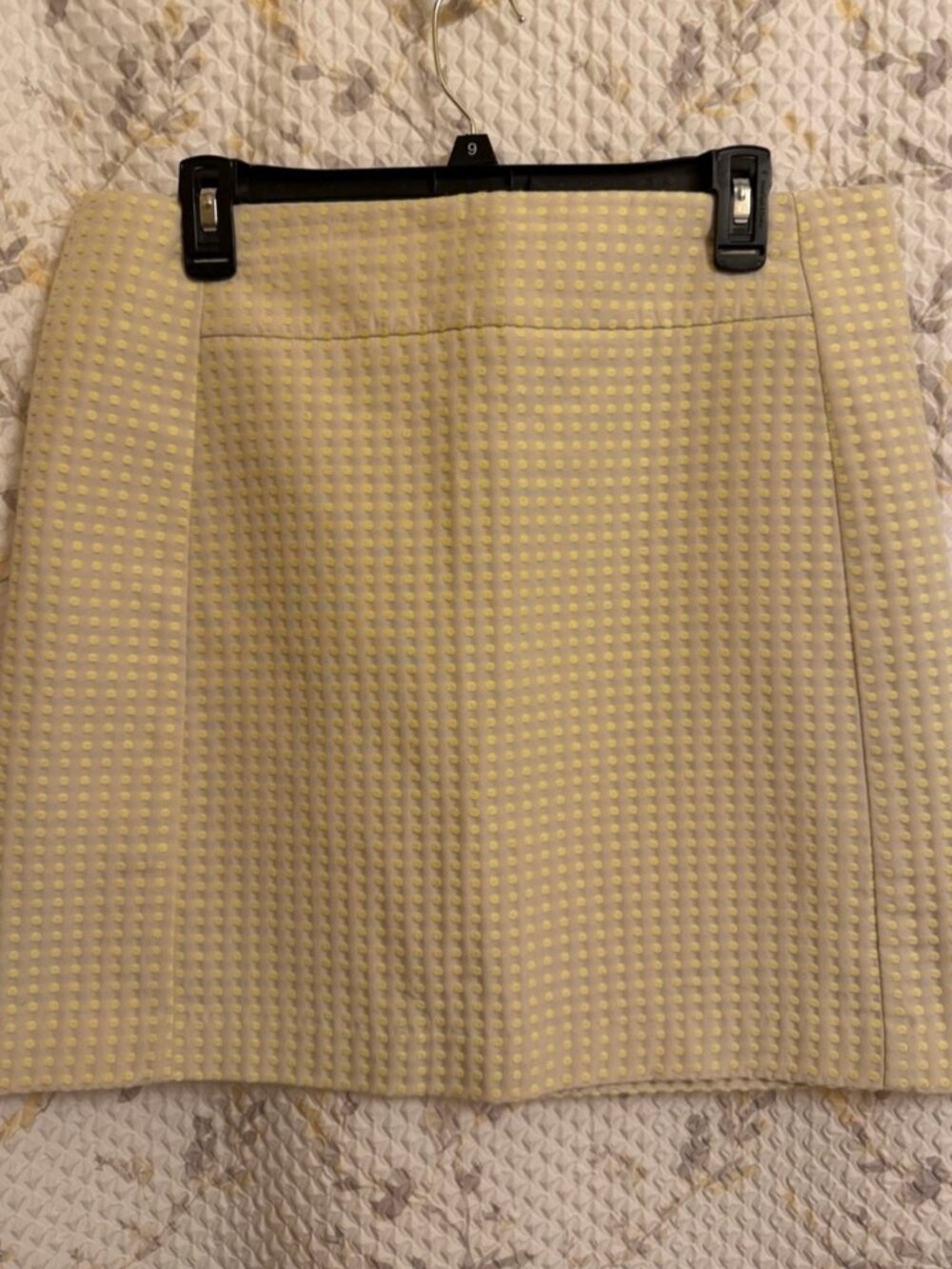 Yellow Textured A-Line Mini Skirt